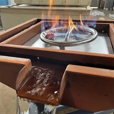 Mangkuk Air Lubang Api Corten Steel Hias Luar Ruangan Untuk Kolam Renang