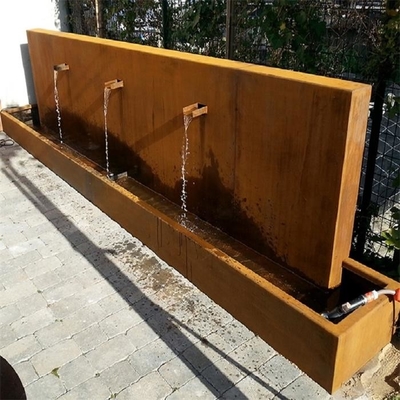 Dinding Besar Corten Steel Pond Water Fitur Pra berkarat ISO9001