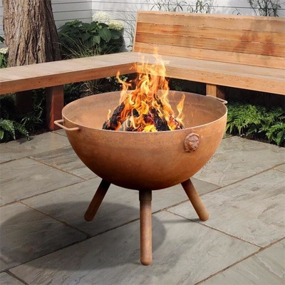 70cm Outdoor Cauldron Corten Steel Fire Pit Arang Pembakaran