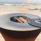 Modern Cone Barbekyu Corten Steel Kompor Luar Ruangan Pembakaran Kayu Atas Panggangan