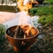 Pembakaran Kayu Belahan Corten Steel Fire Pit Bowl Untuk Berkemah Di Luar Ruangan