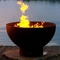 Pembakaran Kayu Belahan Corten Steel Fire Pit Bowl Untuk Berkemah Di Luar Ruangan