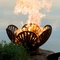 Hangat Menjaga Rusted Corten Steel Fire Globe Hemisphere Fire Pit