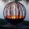 OEM Wood Burning Corten Steel Fire Globe Winter Sphere Berbentuk Lubang Api