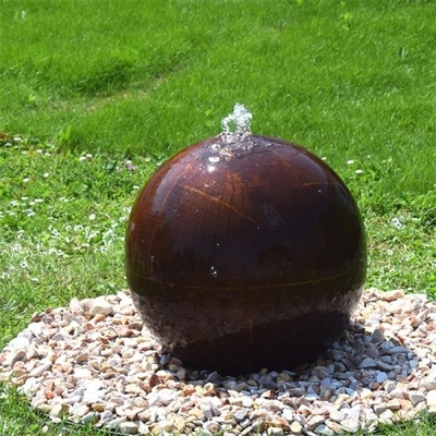 60-80cm dia Corten Steel Sphere Fitur Air Taman Fountain Ball Berbentuk