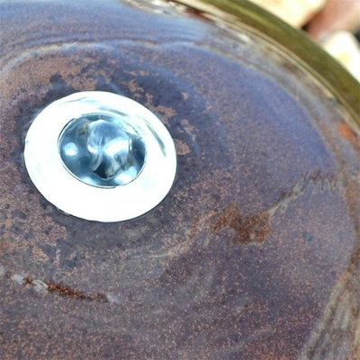 60-80cm dia Corten Steel Sphere Fitur Air Taman Fountain Ball Berbentuk