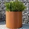 Pot Silinder Rumah Dan Taman Corten Steel Penanam Bunga Logam Bulat