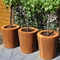 Taman Luar Ruangan Pot Bunga Logam Tapered Cylinder Corten Steel Conical Planters