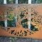 Layar Privasi Logam Corten Angin Besar 1720mm * 1120mm Panel Seni Taman Logam