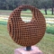 Orb Shape Corten Steel Garden Sculpture Artwork Tiga Dimensi