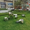 Gardens Squares Geometris Abstrak Patung Stainless Steel Cermin Dipoles